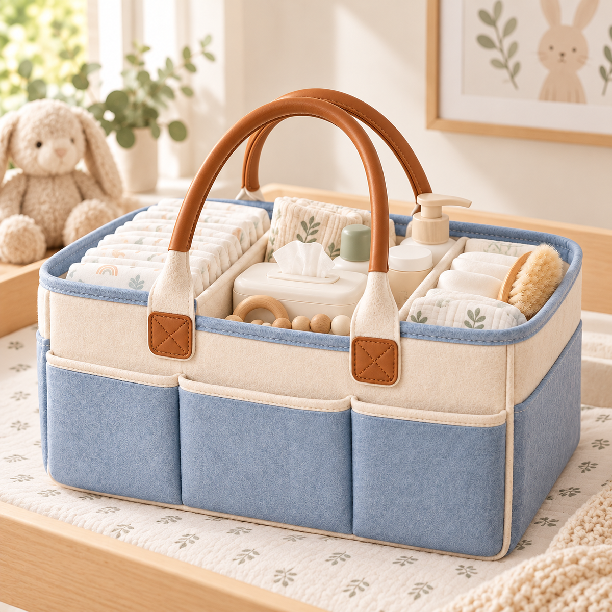 Portable Baby Diaper Caddy Organizer — first lifestyle view