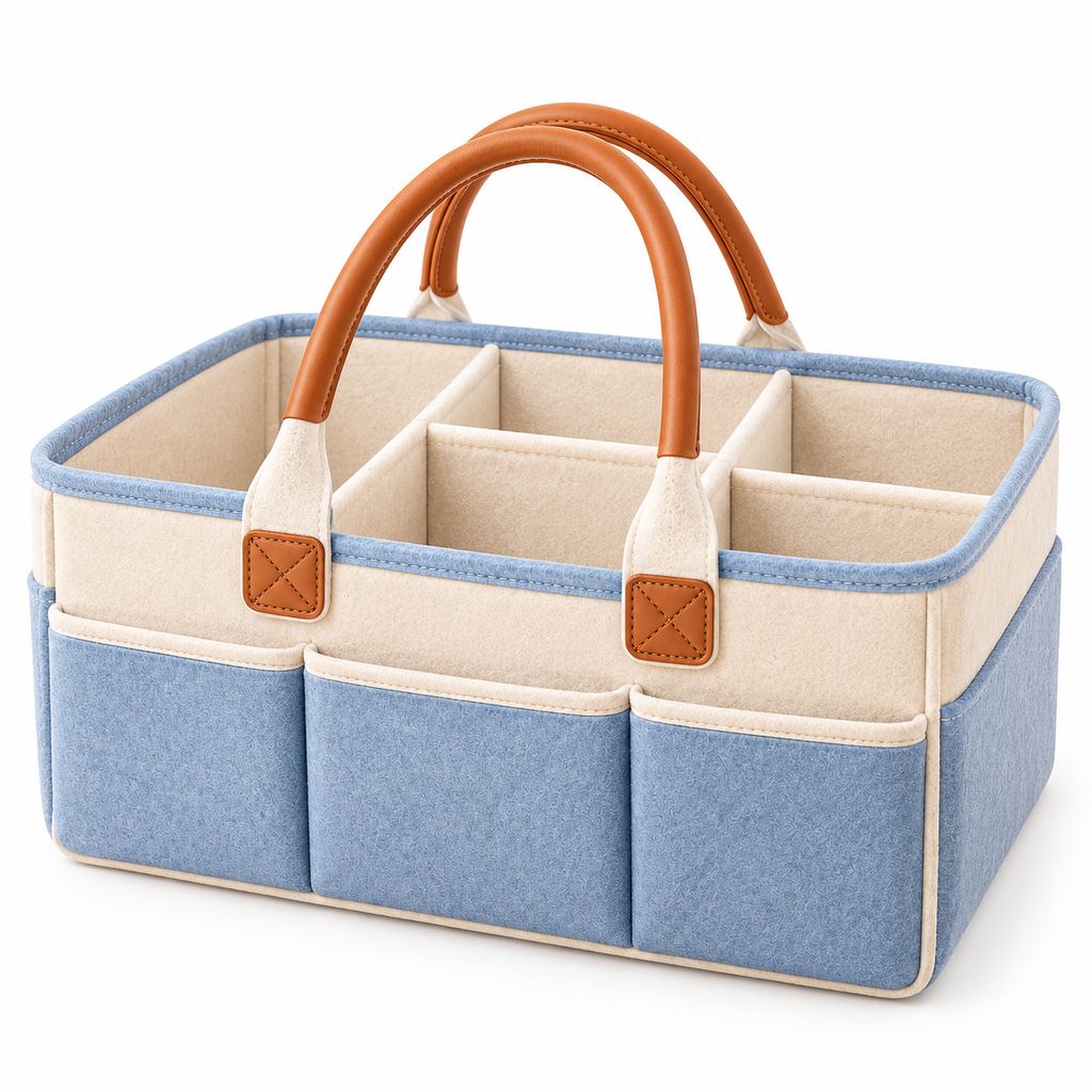 Portable Baby Diaper Caddy Organizer — white background product view