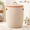 Lidded Woven Nursery Laundry Hamper — main product view
