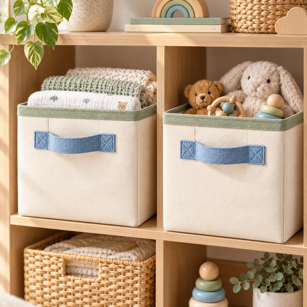 Fabric Cube Storage Bin Set — first lifestyle view