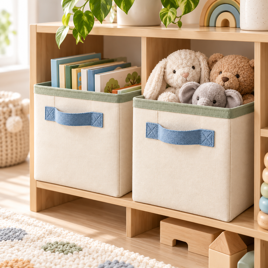 Fabric Cube Storage Bin Set — second lifestyle view