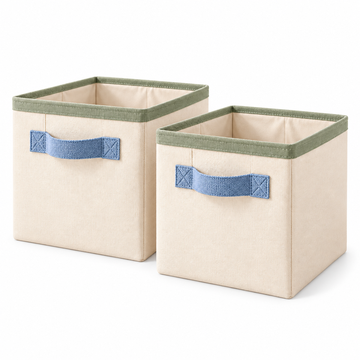 Fabric Cube Storage Bin Set — white background product view