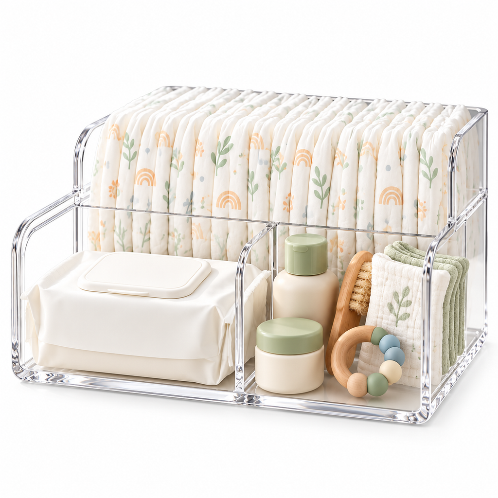 Clear Diaper Changing Organizer — white background product view