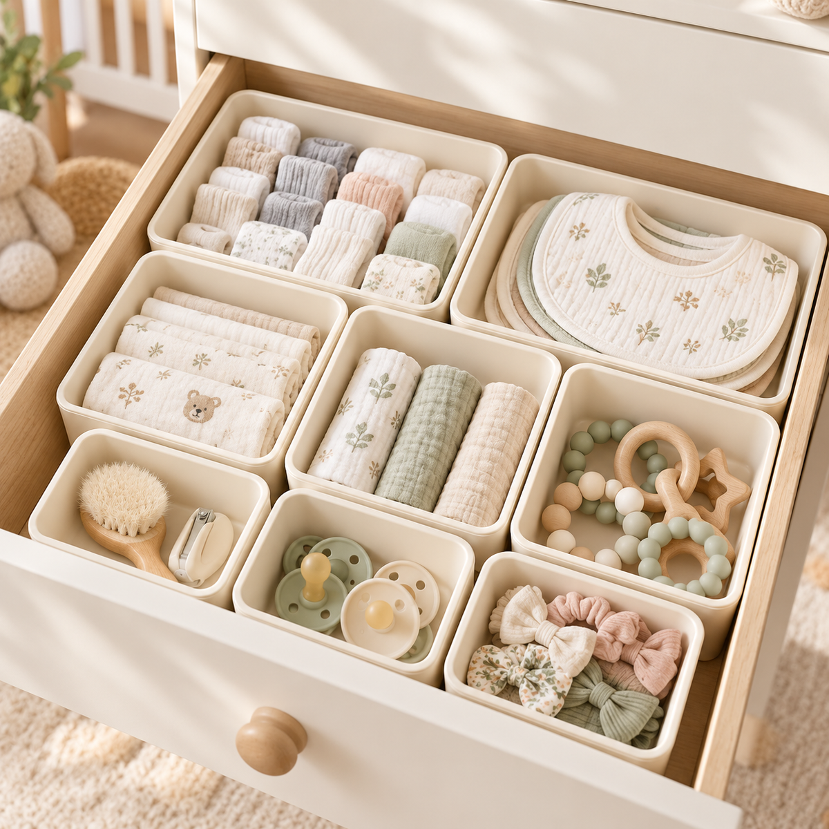 Modular Baby Drawer Organizer Bin Set — first lifestyle view