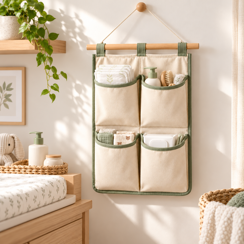 Hanging Nursery Pocket Organizer — first lifestyle view
