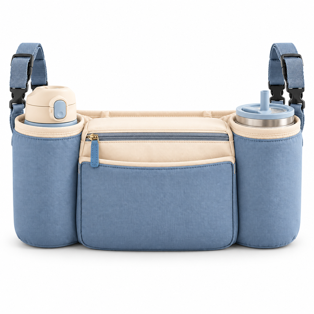 Stroller Organizer with Cup Holders — white background product view