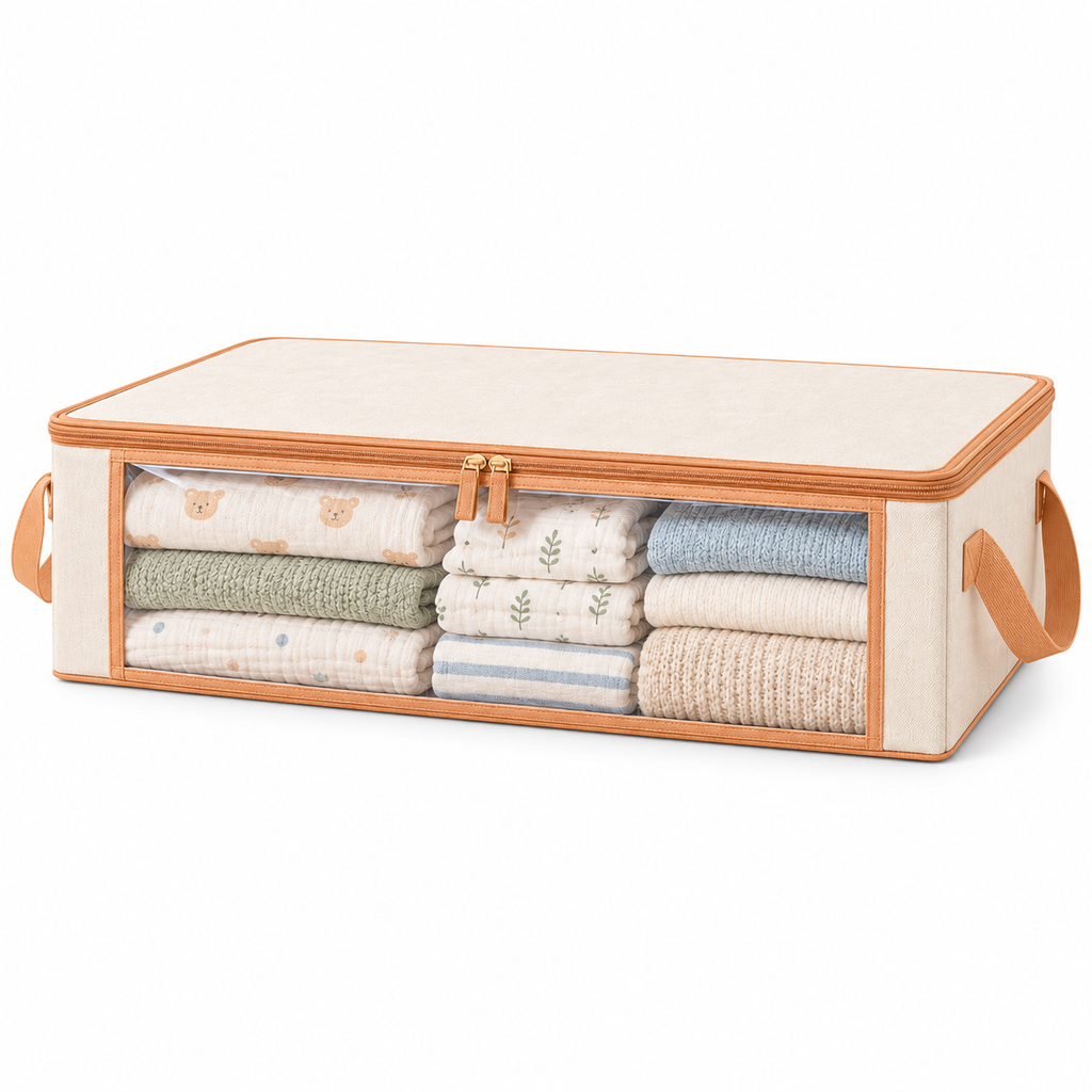 Under-Crib Baby Storage Bag — white background product view